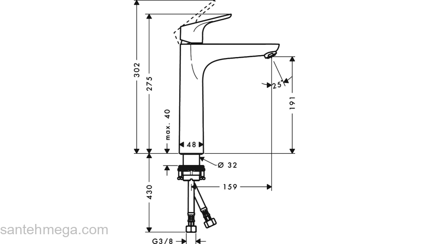 Смеситель Hansgrohe Focus 31518000, хром. Фото