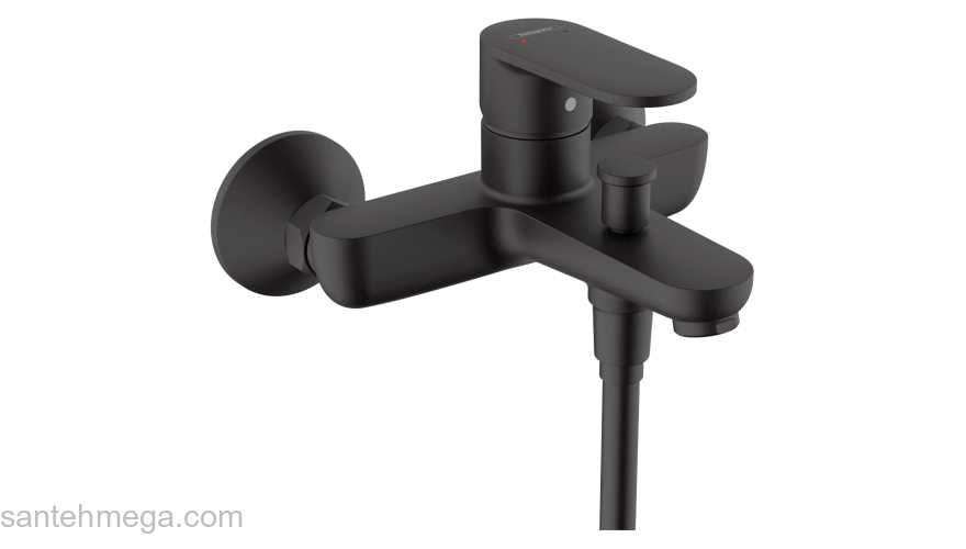 Смеситель для ванны однорычажный Hansgrohe Vernis Blend ВМ 71440670 черный. Фото