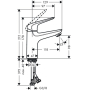 Смеситель для раковины Hansgrohe Novus 100 без донного клапана 71031000. Фото