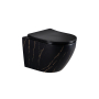 Унитаз подвесной безободковый EVA GOLD EG505Black-G Черное Золото матовый. Фото