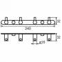 Планка с крючками четверная сплав металлов Milardo 005SM40M41 для ванной комнаты. Фото