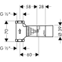 Скрытая часть запорного вентиля Hansgrohe 15973180 (шпиндельная) 1/2. Фото