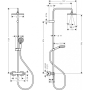 Душевая система Showerpipe 230 1jet с термостатом Hansgrohe Vernis Shape 26286670 черный. Фото