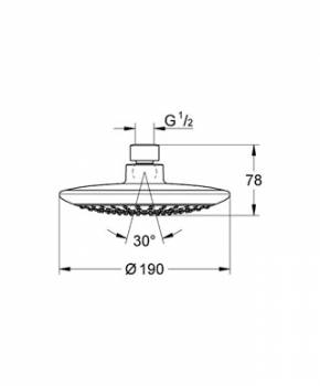 Верхний душ GROHE Rainshower Solo 27370000. Фото