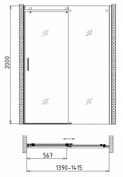 Душевая дверь GEMY Modern Gent S25191A R. Фото