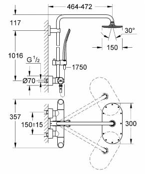 GROHE 27472000 Rainshower Veris Душевая система с термостатом Veris. Фото