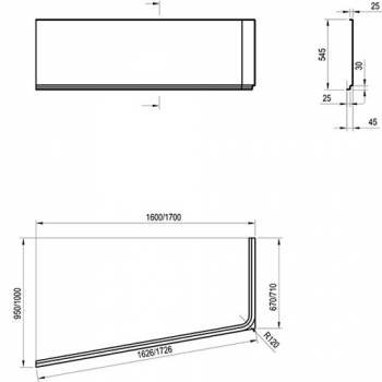 Ванна RAVAK 10° 170х100 C821000000 правая. Фото