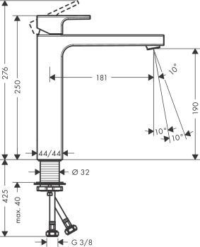 Смеситель для раковины Hansgrohe Vernis Shape 71591670 матовый черный. Фото