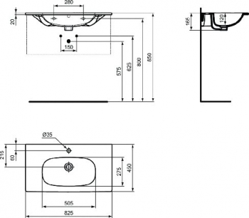 Раковина IDEAL STANDARD Tesi 82х45 T350901. Фото