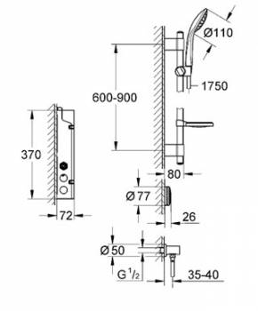 Душевой гарнитур GROHE Euphoria F-Digital 36299000. Фото