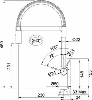 Смеситель для кухни FRANKE Ambient Semi-Pro 115.0265.997. Фото