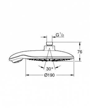 Верхний душ GROHE Power&Soul 27766000. Фото