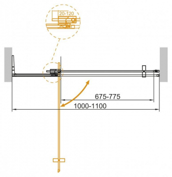 Душевая дверь CEZARES Slider SLIDER-B-1-100/110-GRIGIO-Cr. Фото