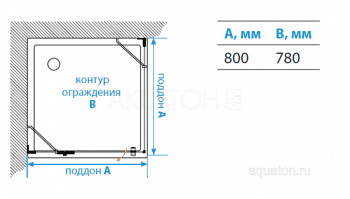 Душевое ограждение Акватон Lax SQR L квадратное 80х80х200 1AX015SSXX000. Фото