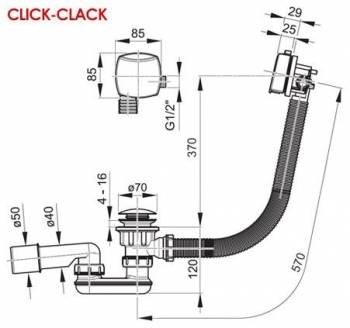 Сточный комплект с наливом RAVAK Click-Clack X01440. Фото