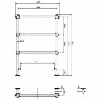 Полотенцесушитель напольный CEZARES PARMA-02. Фото
