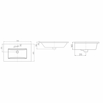 Раковина Aquaton Quadro 75 1AX171WBXX000. Фото