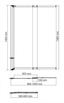 Стеклянная шторка на ванну WASSERKRAFT Main 41S02-100 WasserSchutz. Фото