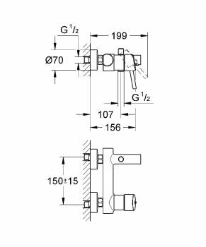 Cмеситель для ванны GROHE Concetto New 32211001. Фото