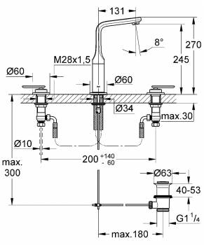 Смеситель для раковины GROHE Veris 20180000. Фото