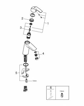 Смеситель для раковины GROHE Eurosmart 2339510E. Фото