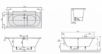 Ванна акриловая VILLEROY & BOCH O Novo UBA180CAS2V-01 Alpin. Фото