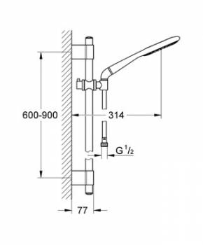 Душевой гарнитур GROHE Rainshower Icon 900 27277001. Фото