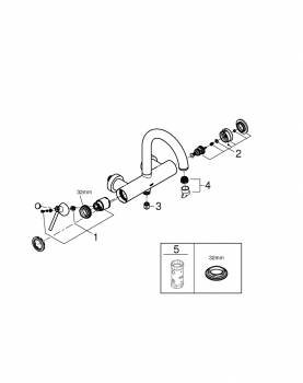 GROHE 32652AL3 Atrio New Смеситель однорычажный для ванны, настенный монтаж, Графит. Фото