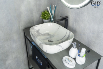 Раковина накладная GID K397G125 50х40 54402 Под камень. Глянцевый. Фото