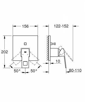 Смеситель для ванны GROHE 24062000 Eurocube, хром. Фото