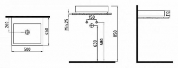 Раковина на столешницу BIEN Infinitum 500х450 INLG05001VD1W5000. Фото