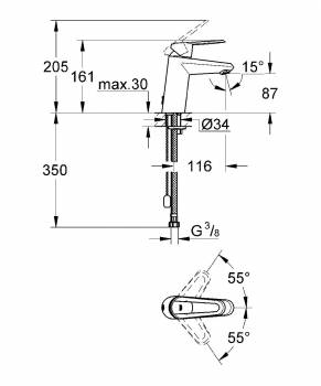 GROHE 23215000 Touch Cosmo Смеситель д.раков.с цепочкой. Фото