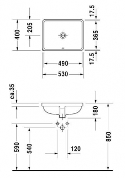 Раковина под столешницу DURAVIT STARCK 3 49х37 см 0305490000. Фото