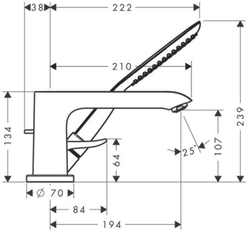 Смеситель для ванны Hansgrohe Metris 31190000. Фото