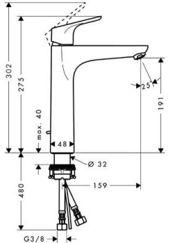 Смеситель для раковины Hansgrohe Focus E2 31608000. Фото