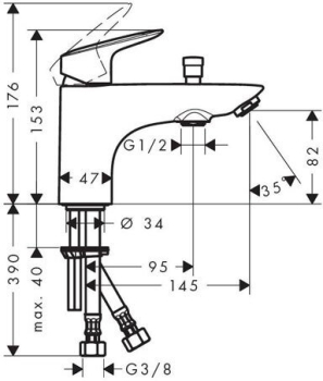 Смеситель для ванны Hansgrohe Logis 71312000. Фото