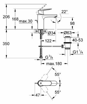 Смеситель для раковины GROHE Eurosmart Cosmopolitan 23325000 Смеситель для раковины GROHE Eurosmart Cosmopolitan 23325000. Фото