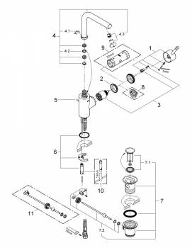 Смеситель для раковины Grohe Essence 32628000. Фото