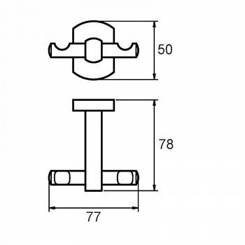 Крючок двойной сплав металлов Neva Milardo NEVSM10M41 для ванной комнаты. Фото