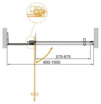 Душевая дверь CEZARES Slider SLIDER-B-1-90/100-GRIGIO-Cr. Фото