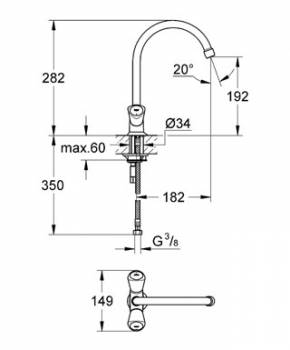 Смеситель для мойки GROHE Costa S 31819001. Фото