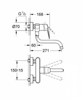 Смеситель для мойки GROHE Eurodisc Cosmopolitan 33772002. Фото