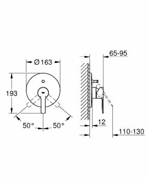 GROHE 19297001 Lineare New Смеситель однорычажный для ванны, комплект верхней монтажной части. Фото