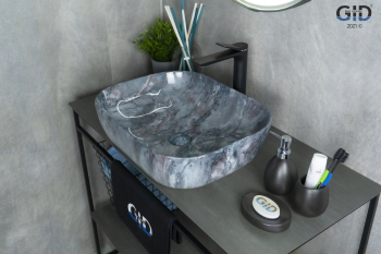 Раковина накладная GID K397G124 50х40 54401 Под камень. Глянцевый. Фото