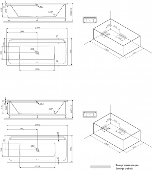 Каркас для ванны 170х75 см AM.PM Inspire 2.0 W52A-170-075W-R. Фото