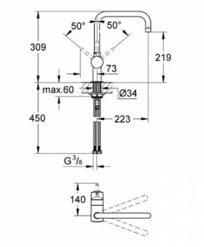 Смеситель для мойки GROHE Minta 32488000. Фото