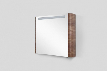 Зеркальный шкаф с подсветкой 80 см, левый, орех AM.PM Sensation M30MCL0801NF. Фото