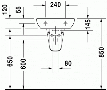 Полупьедестал для раковины DURAVIT D-Code 08571700002. Фото