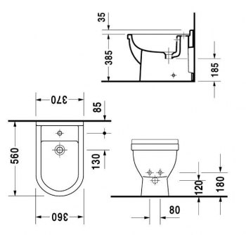 Биде напольное DURAVIT STARCK 3 2230100000. Фото