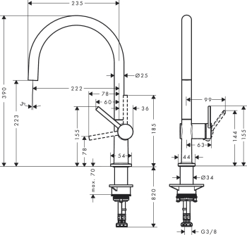 Смеситель для кухни Hansgrohe M54 Talis 220 72804000. Фото